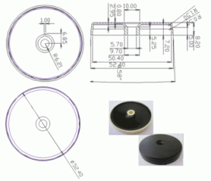 ABS-Epoxy Dia52mm Disc Tag - RFID Heavy Duty Tags